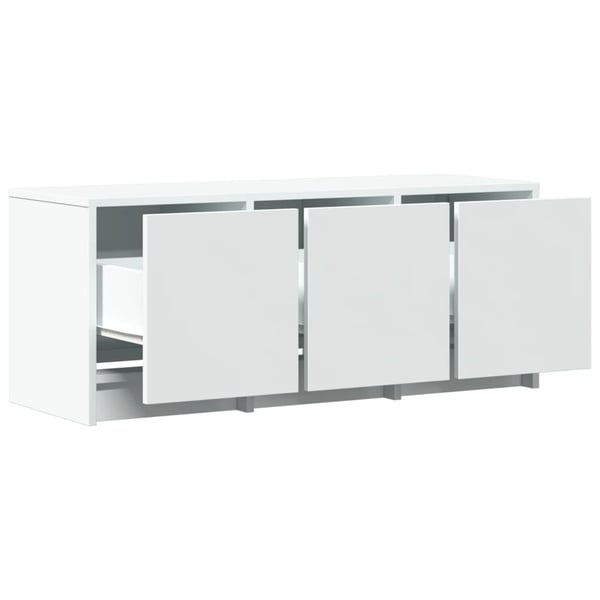 vidaXL TV-benk med LED hvit 97x34x40 cm konstruert tre