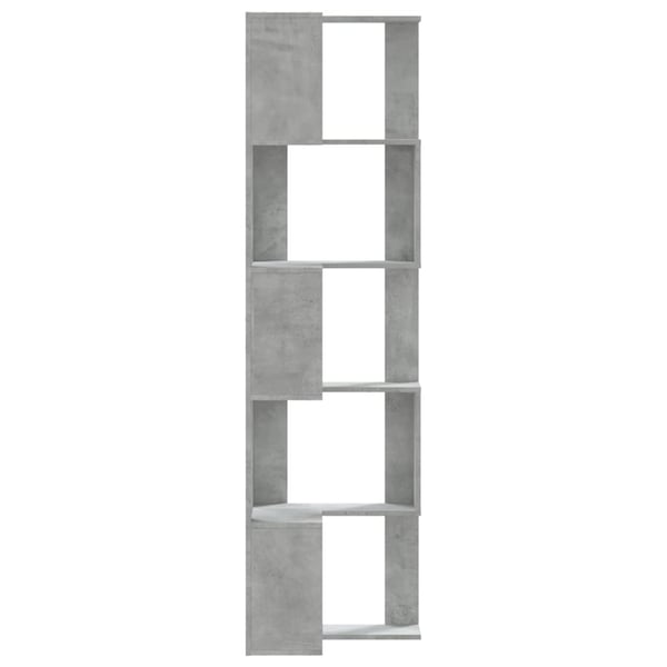 vidaXL Bokhylle hjørne 5 etasjer betonggrå 50x50x179cm konstruert tre