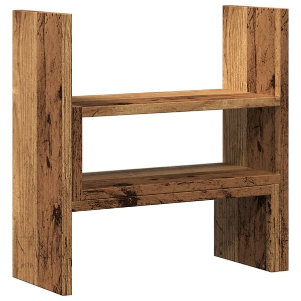vidaXL hylde til skrivebord 40x17x41 cm konstrueret træ antikt træ