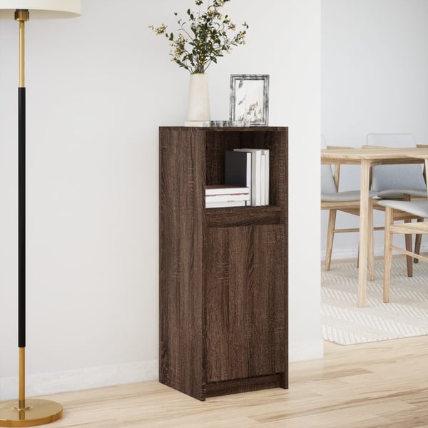 vidaXL skab med LED 38x34x100 cm konstrueret træ brun egetræsfarve