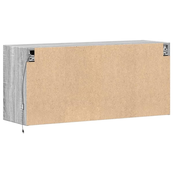 vidaXL Vegghengt TV-benk med LED grå sonoma 100x31x45 cm