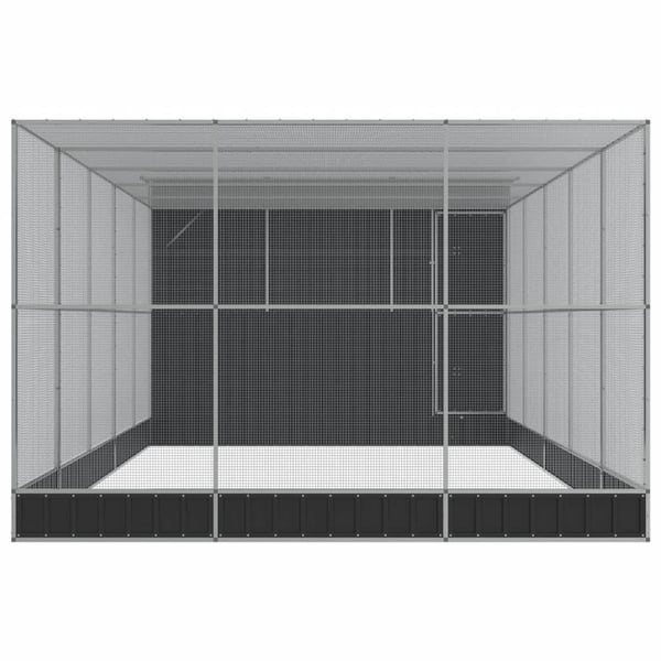 vidaXL Voliere med forlengelse sølv 704x303x216 cm stål