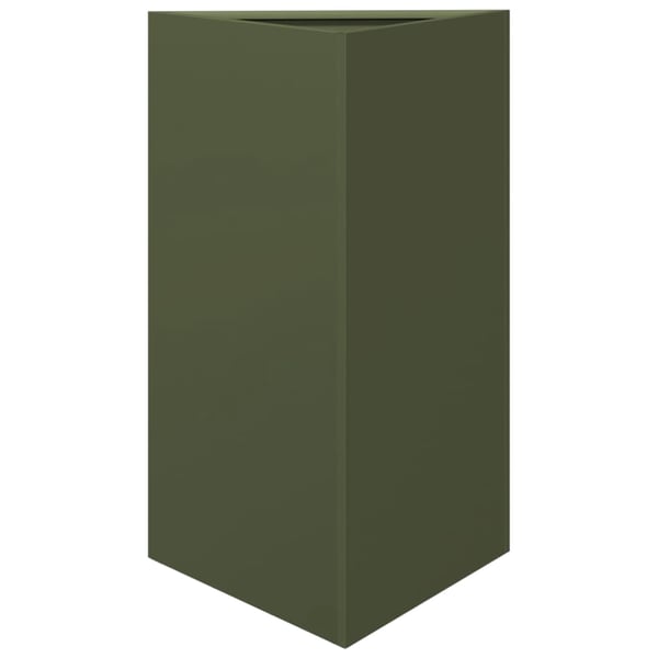 vidaXL Plantekasser 2 stk olivengrønn trekantet 50x43x75 cm stål
