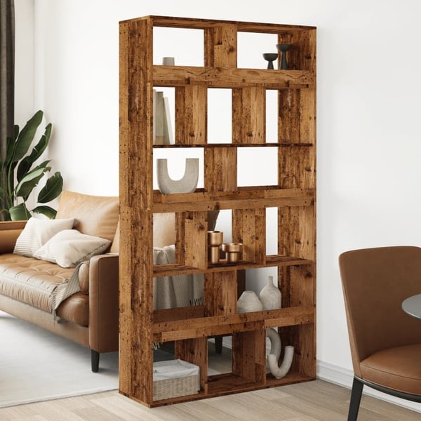 vidaXL rumdeler 100x33x187,5 cm konstrueret træ antikt træ