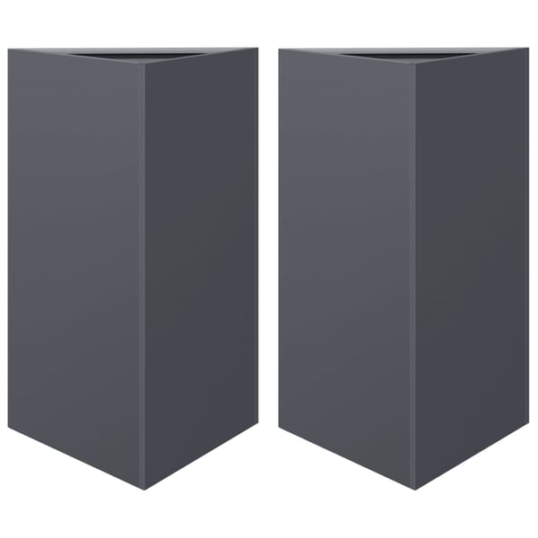 vidaXL Plantekasser 2 stk antrasitt trekantet 50x43x75 cm stål