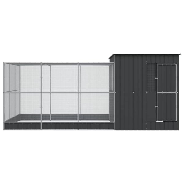 vidaXL Voliere med forlengelse sølv 497x303x216 cm stål