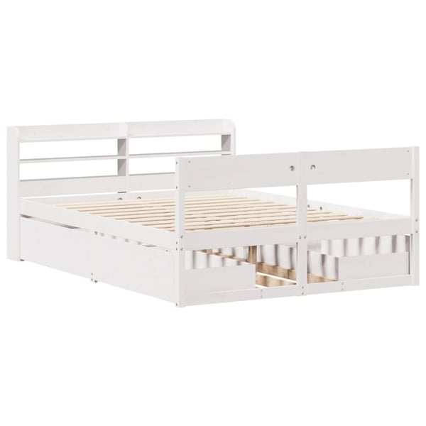 vidaXL Sengeramme uten madrass hvit 150x200 cm heltre furu