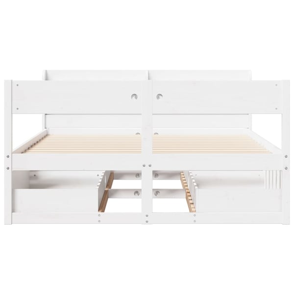vidaXL Sengeramme uten madrass hvit 160x200 cm heltre furu
