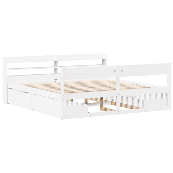 vidaXL Sengeramme uten madrass hvit 180x200 cm heltre furu