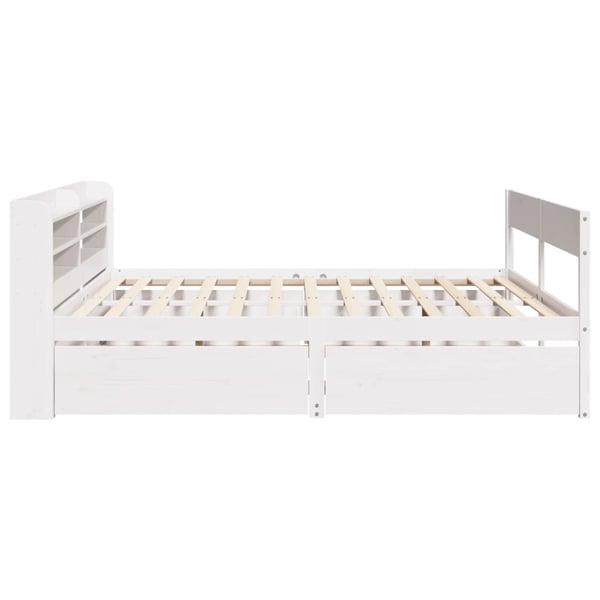 vidaXL Sengeramme uten madrass hvit 120x190 cm heltre furu