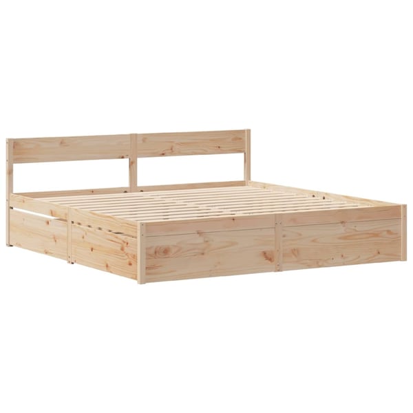 vidaXL Sengeramme med madrass 200x200 cm heltre furu