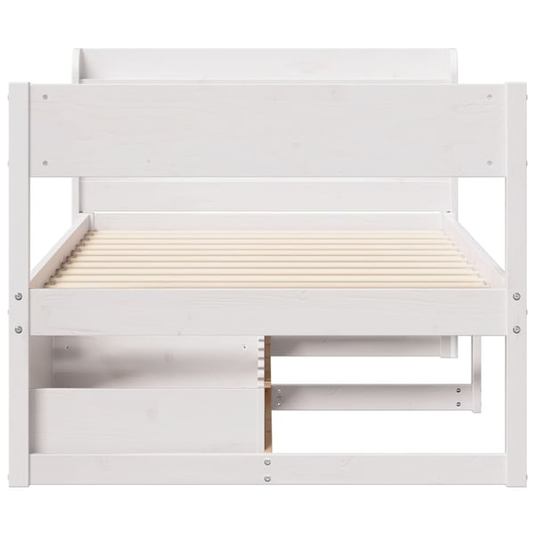 vidaXL Sengeramme uten madrass hvit 75x190 cm heltre furu