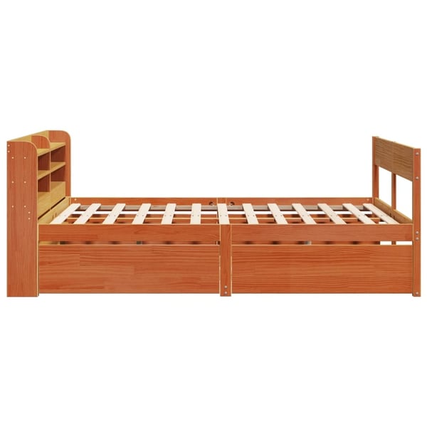 vidaXL Sengeramme uten madrass brun 135x190 cm heltre furu