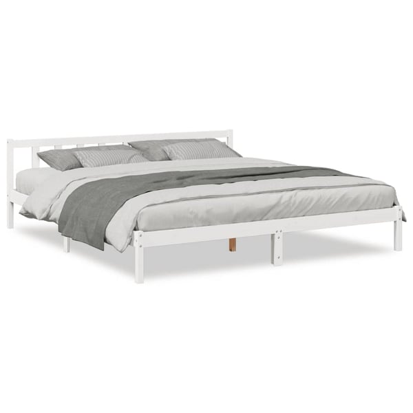 vidaXL Ekstra lang sengeramme uten madrass hvit 180x210 cm heltre furu