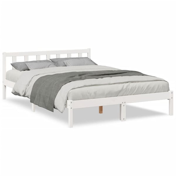 vidaXL Ekstra lang sengeramme uten madrass hvit 140x210 cm heltre furu