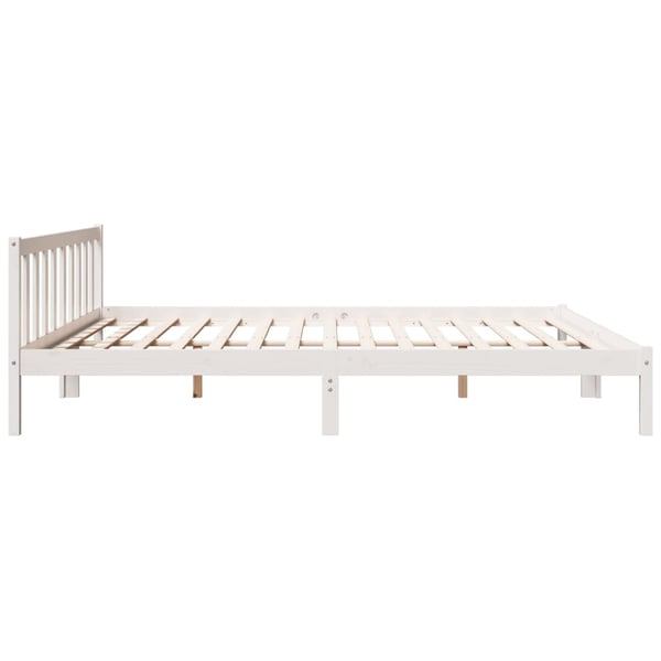 vidaXL Ekstra lang sengeramme uten madrass hvit 200x210 cm heltre furu