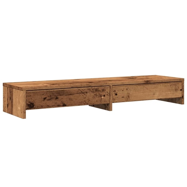 vidaXL Skjermstativ med skuffer gammelt tre 100x27x15cm konstruert tre