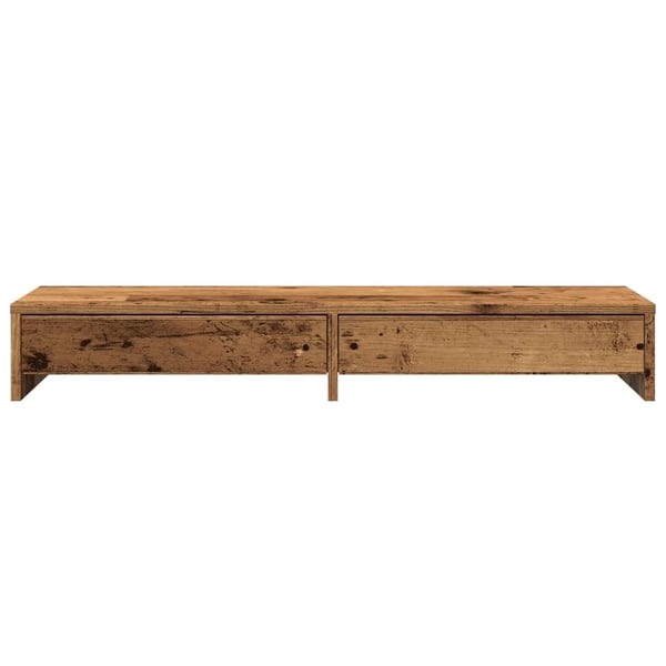 vidaXL Skjermstativ med skuffer gammelt tre 100x27x15cm konstruert tre