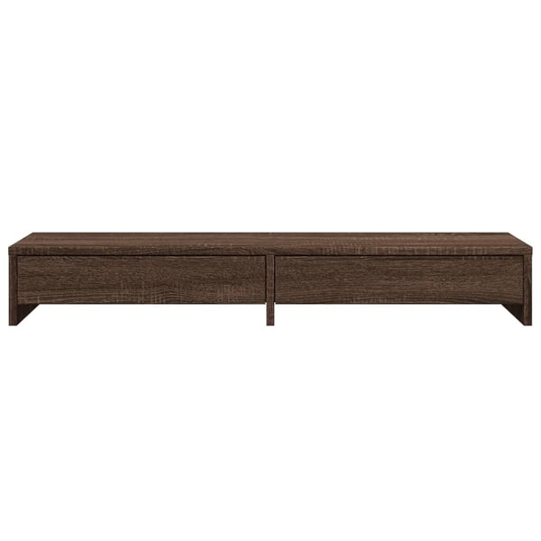 vidaXL Skjermstativ med skuffer brun eik 100x27x15 cm konstruert tre