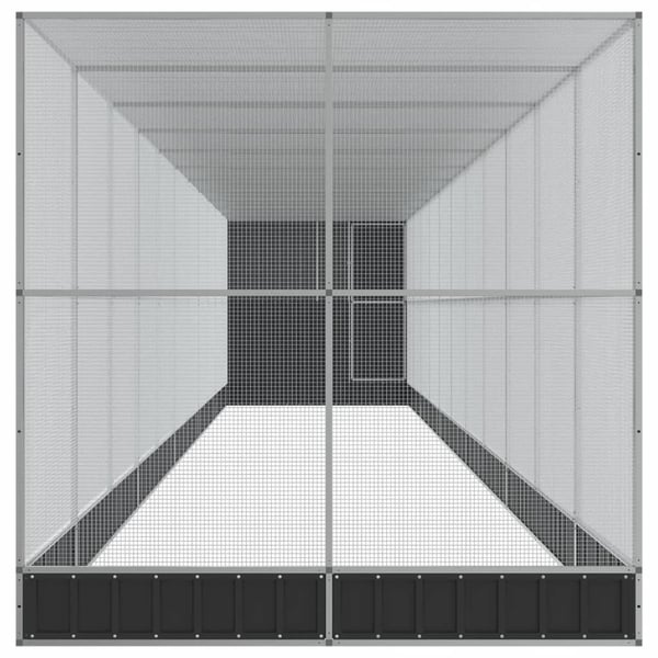 vidaXL Voliere med forlengelse sølv 1244x203x216 cm stål