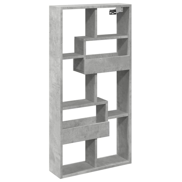 vidaXL Veggskap betonggrå 50x15x100 cm konstruert tre
