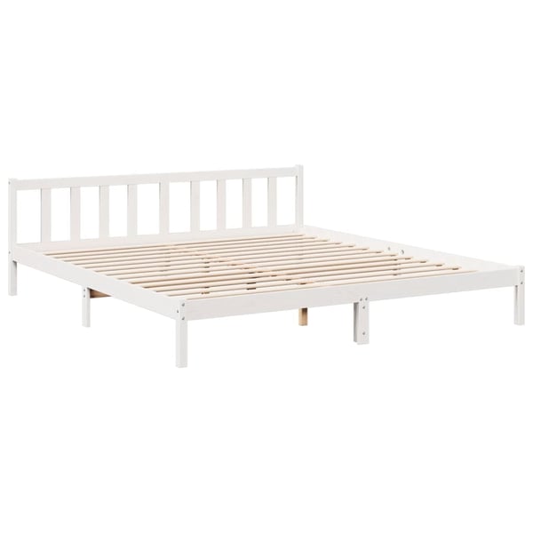 vidaXL Ekstra lang sengeramme uten madrass hvit 180x220 cm heltre furu