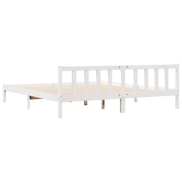 vidaXL Ekstra lang sengeramme uten madrass hvit 180x220 cm heltre furu