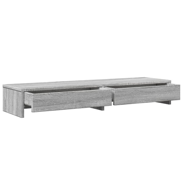vidaXL Skjermstativ med skuffer grå sonoma 100x27x15 cm konstruert tre