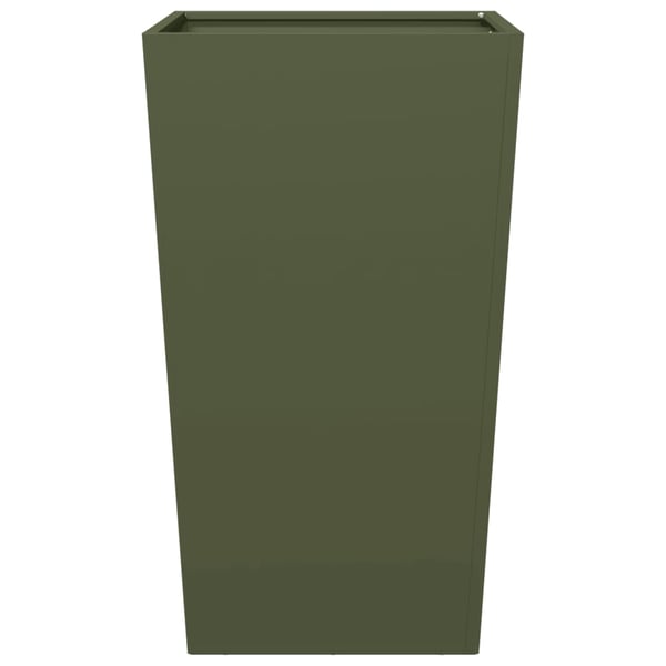 vidaXL Puutarhan kukkalaatikot 2 kpl oliivinvihreä 45x45x75 cm teräs