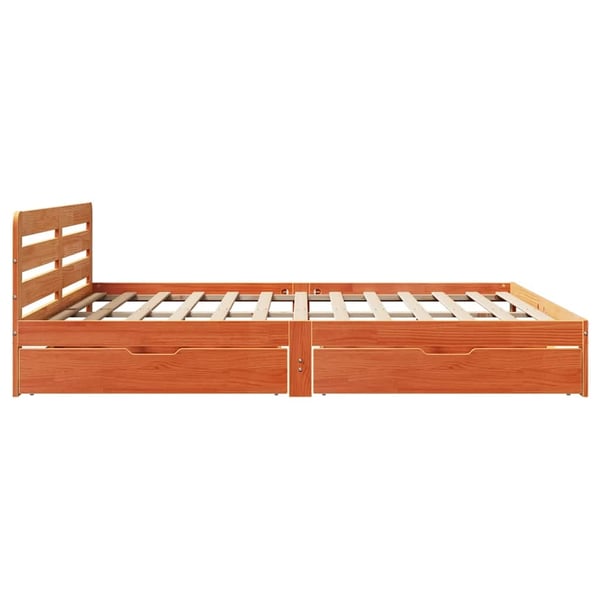 vidaXL Sengeramme uten madrass voksbrun 180x200 cm heltre furu