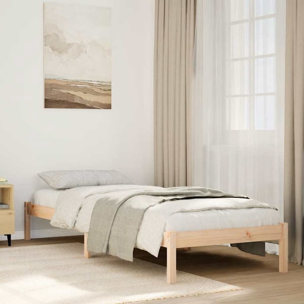 vidaXL ekstra lang sengeramme uden madras 90x210 cm massivt fyrretræ