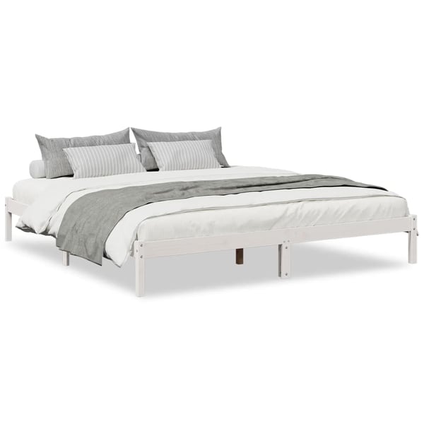 vidaXL Ekstra lang sengeramme uten madrass hvit 180x220 cm heltre furu