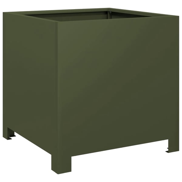 vidaXL Plantekasser 2 stk olivengrønn 40x40x40 cm stål