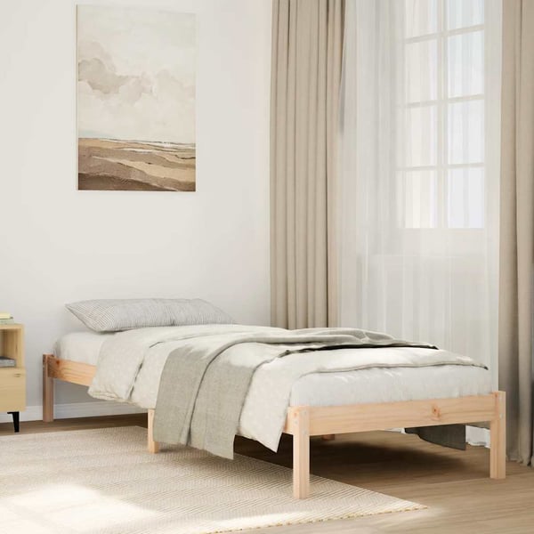 vidaXL ekstra lang sengeramme uden madras 100x210 cm massivt fyrretræ