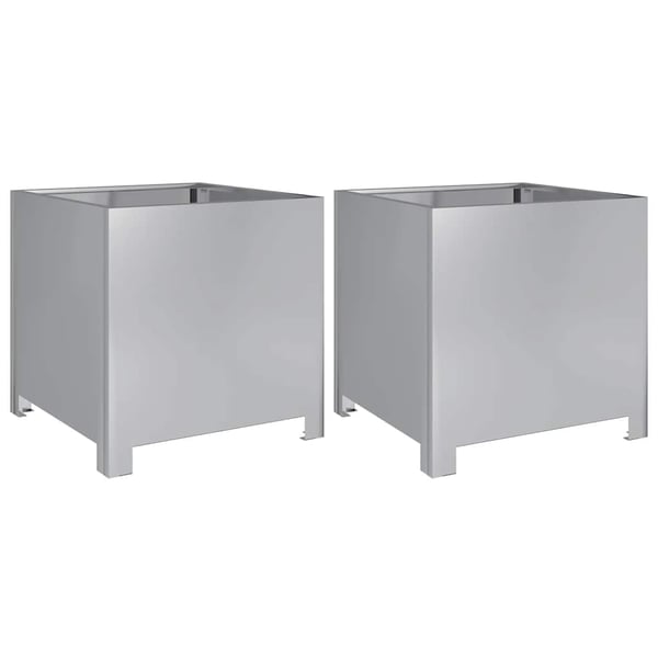 vidaXL Plantekasser 2 stk 40x40x40 cm galvanisert stål