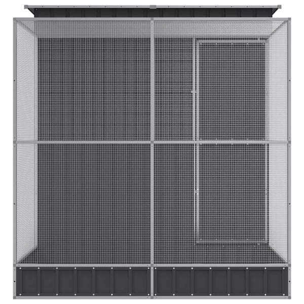 vidaXL Voliere med forlengelse sølvfarget 209x203x216 cm stål