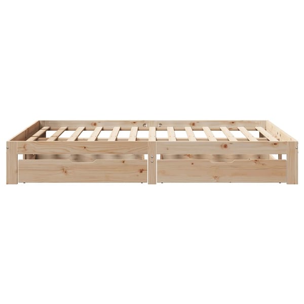 vidaXL Sengeramme med skuffer 140x200 cm heltre furu