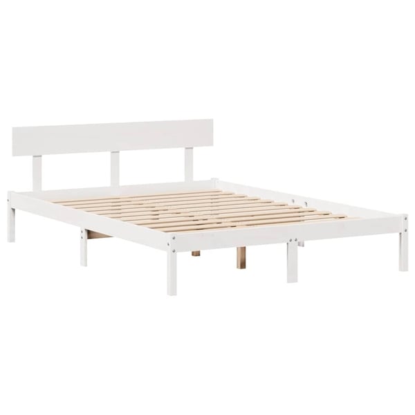 vidaXL Sengeramme uten madrass hvit 135x190 cm heltre furu