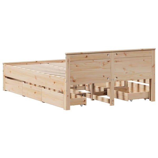 vidaXL Sengeramme uten madrass med hodegavl 140x190 cm heltre furu