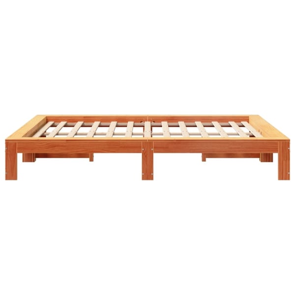 vidaXL Sengeramme uten madrass voksbrun 140x190 cm heltre furu