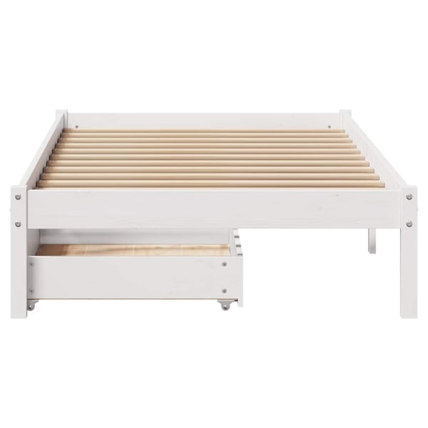 vidaXL Sengeramme uten madrass hvit 100x200 cm heltre furu