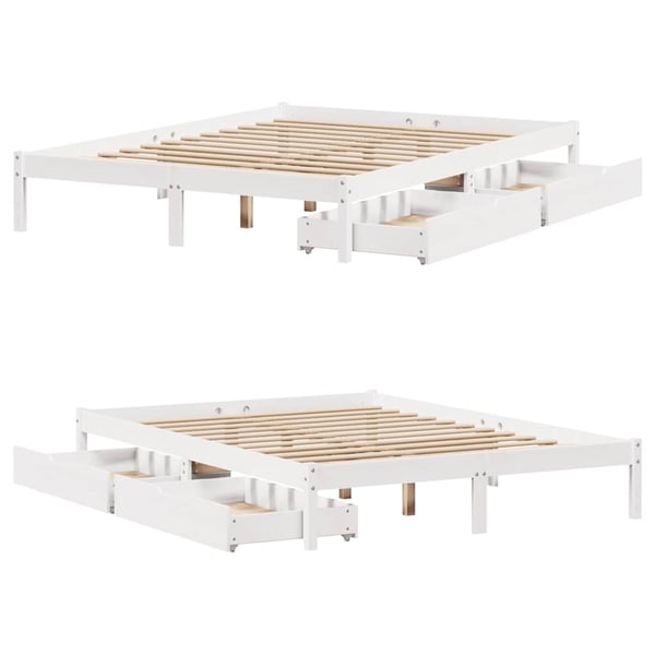 vidaXL Sengeramme uten madrass hvit 120x200 cm heltre furu