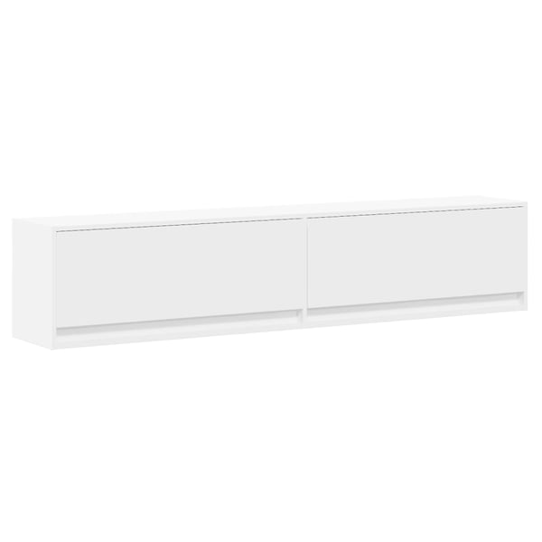 vidaXL TV-seinäkaappi LED-valoilla valkoinen 180x31x38 cm