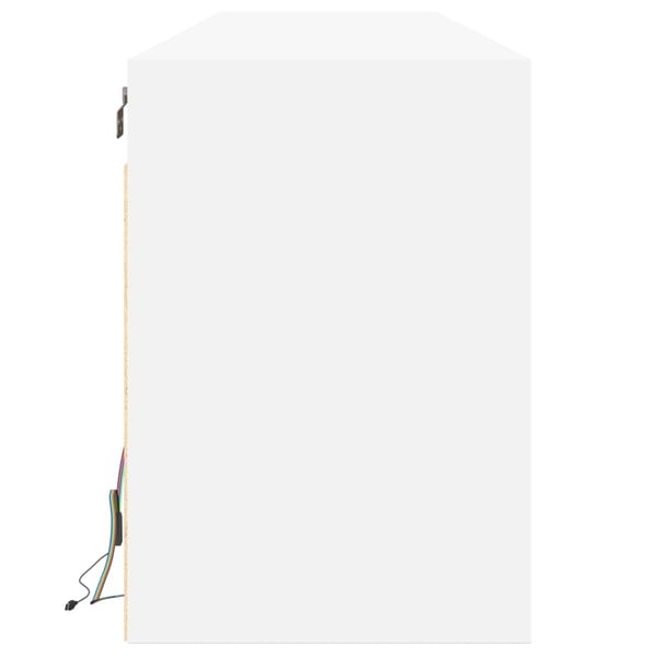 vidaXL Vegghengt TV-benk med LED hvit 180x31x45 cm