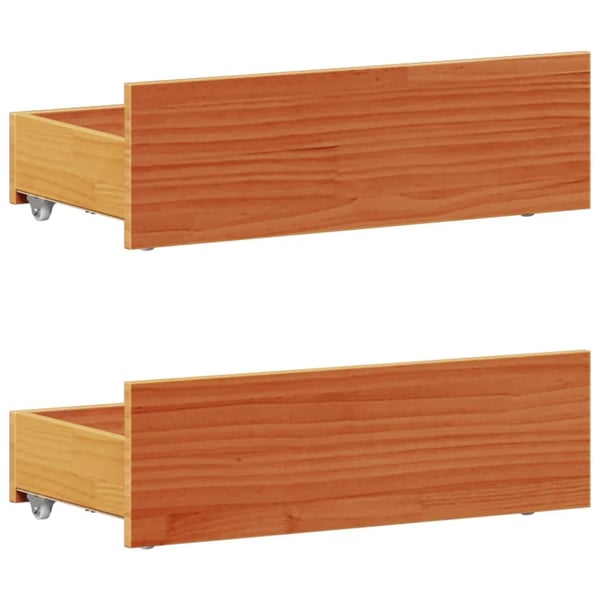 vidaXL Sengeramme uten madrass med hodegavl brun 100x200cm heltre furu