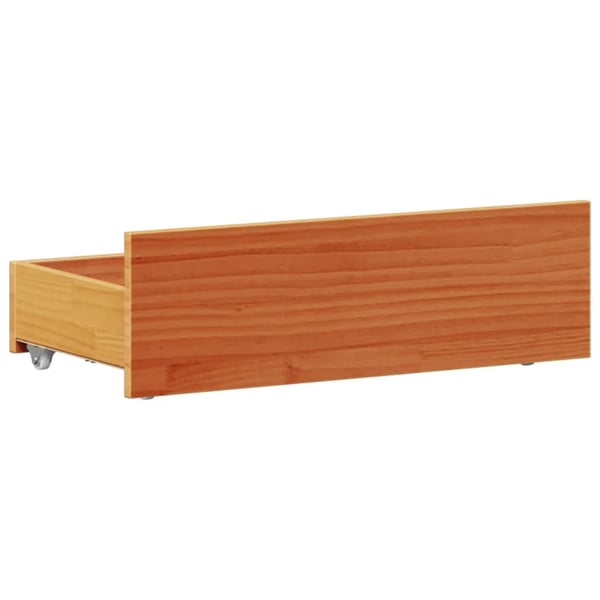 vidaXL Sengeramme uten madrass med hodegavl brun 100x200cm heltre furu