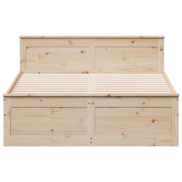 vidaXL Sengeramme uten madrass med hodegavl hvit 150x200cm heltre furu