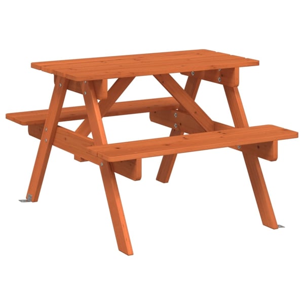 vidaXL Piknikbord for 4 barn med parasollhull heltre gran