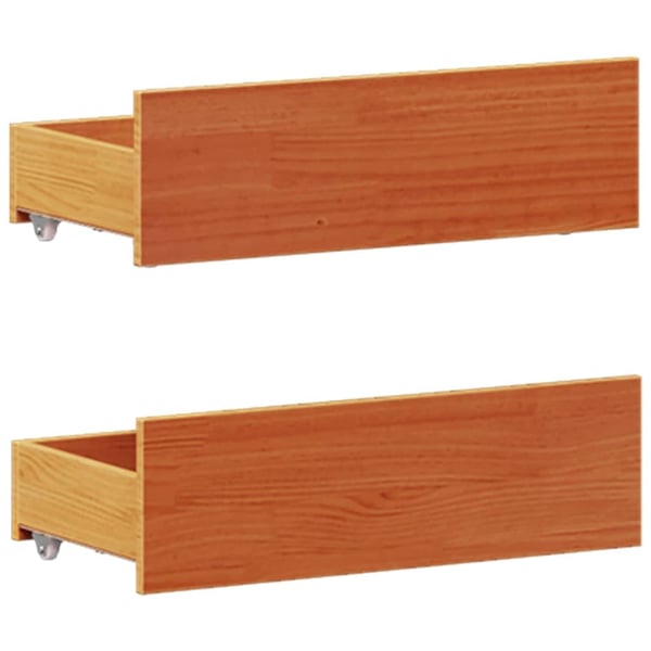 vidaXL Sengeramme uten madrass med hodegavl brun 135x190cm heltre furu