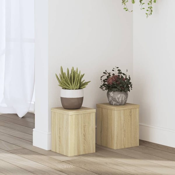 vidaXL plantestativer 2 stk. 15x15x20 cm konstrueret træ sonoma-eg